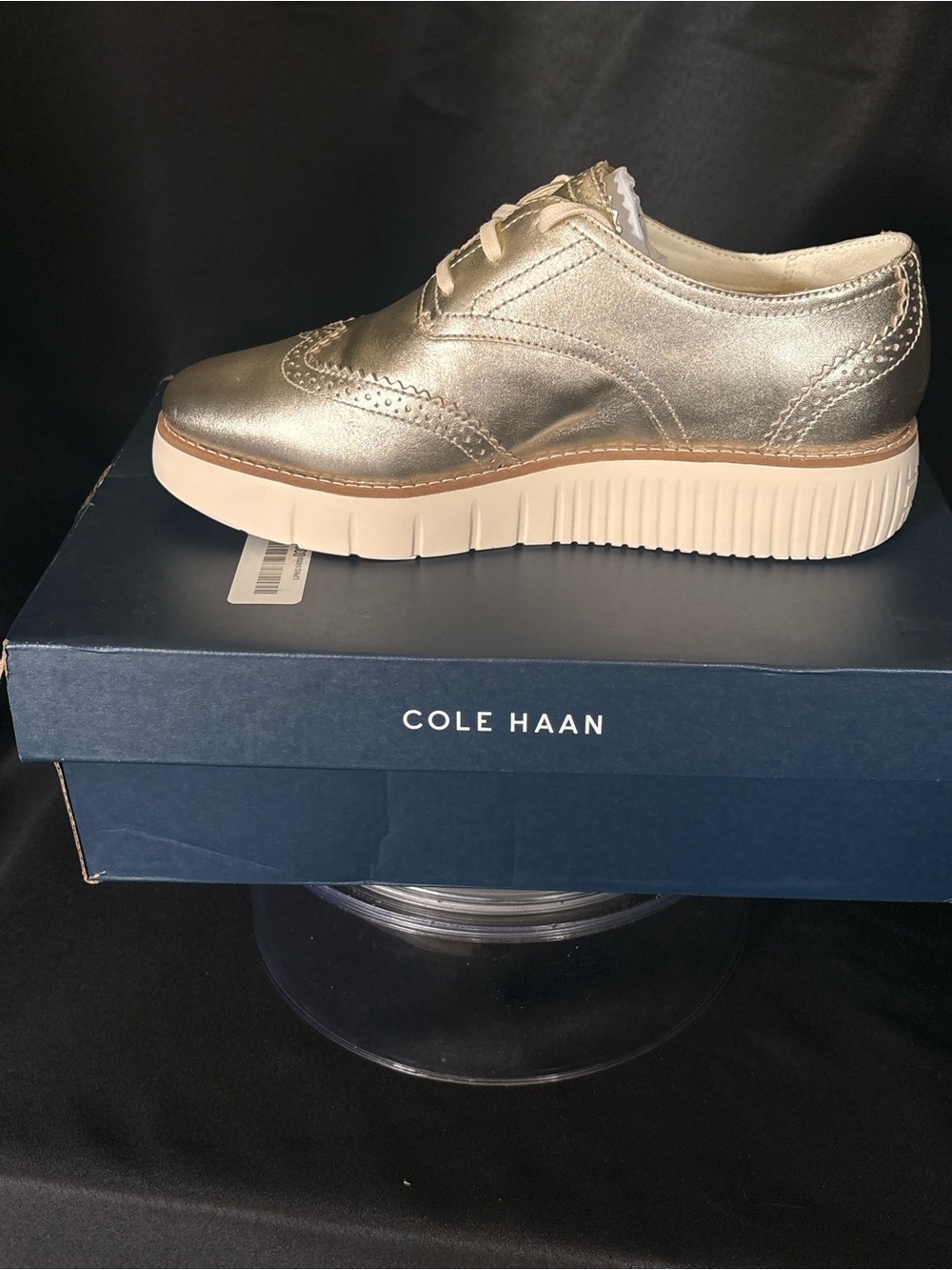 Cole Haan Metallic Gold Wingtip Oxford Sneaker